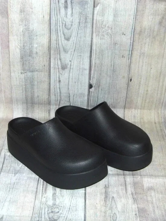 CROCS Dylan Black Platform Clogs Womens Size 10