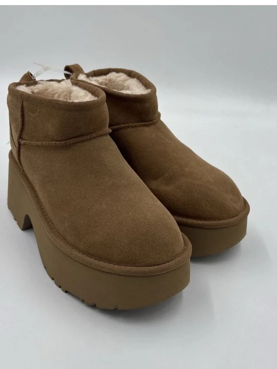 UGG Classic Chestnut Ultra Mini Height Platform Suede Boots Sz 6