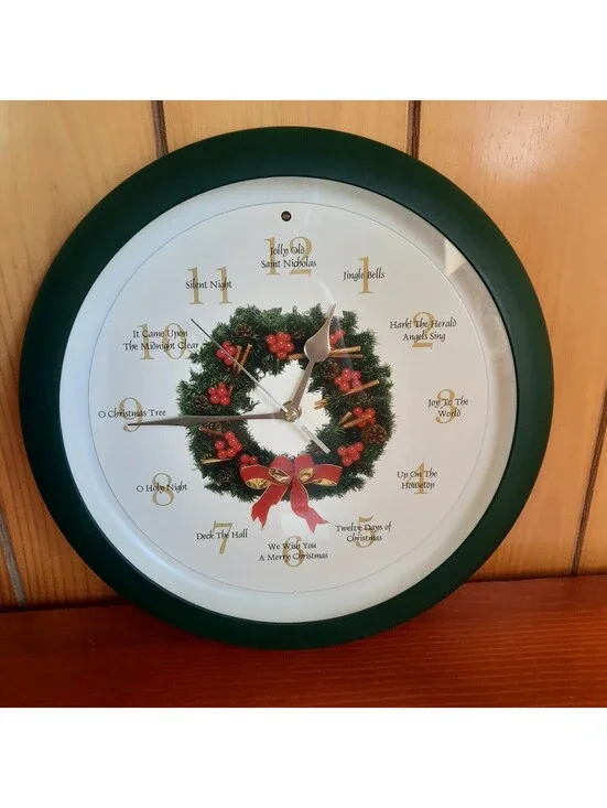 Christmas Carol Wall Clock by Mark Feldstein & Assoc. Inc MUSICAL HOURLY SONGS.