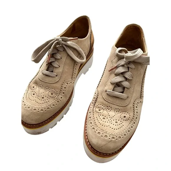 The Office of Angela‎ Scott Suede Brogue Oxford Platform Shoes Women's