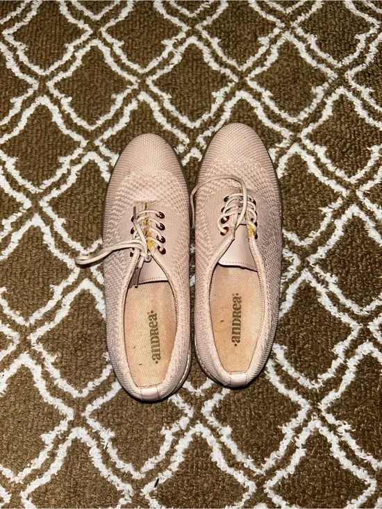 ANDREA FENZI Blush Pink Knit Lace-Up Platform Sneakers