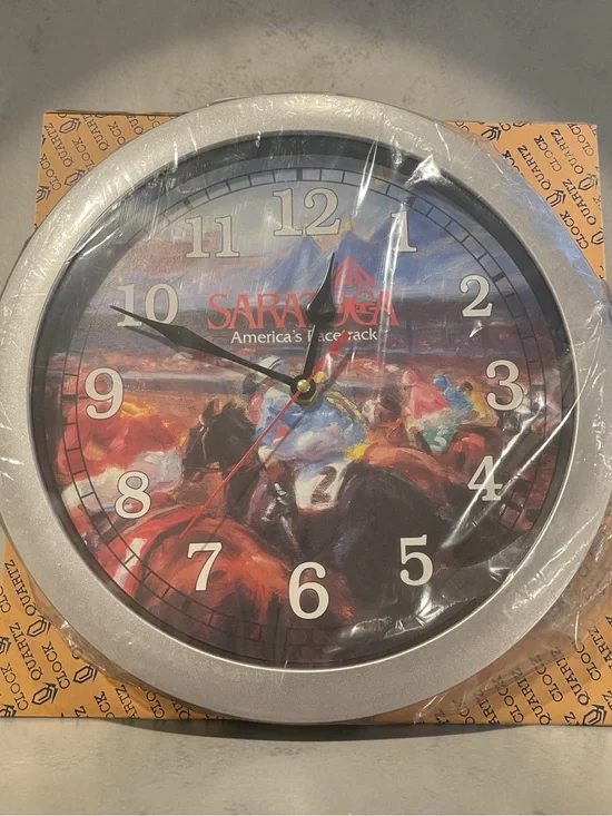 NIB Quartz Saratoga America’s Racetrack 90’s Vintage Wall Clock