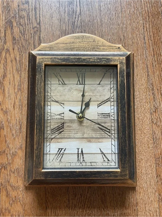 Rustic Brown Wall Clock with Roman Numerals