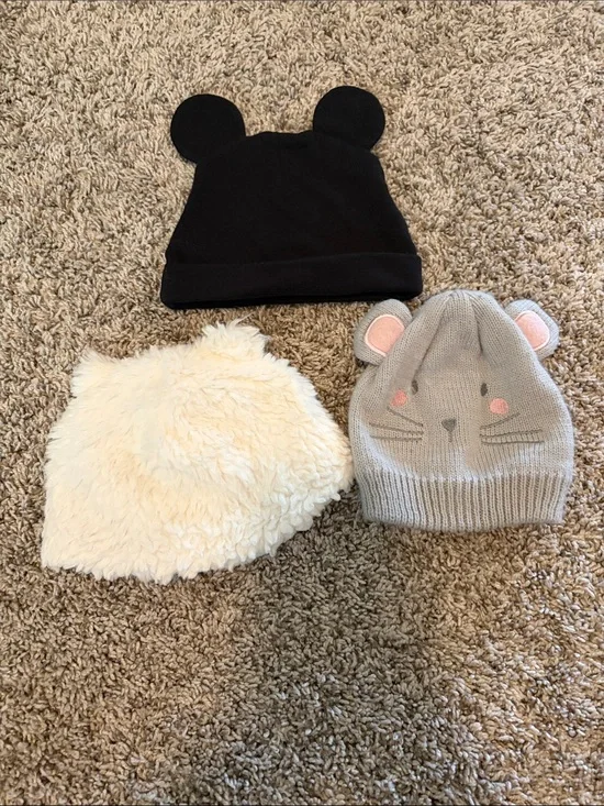 Kids Black Bear Ear Beanie - Cute Winter Hat