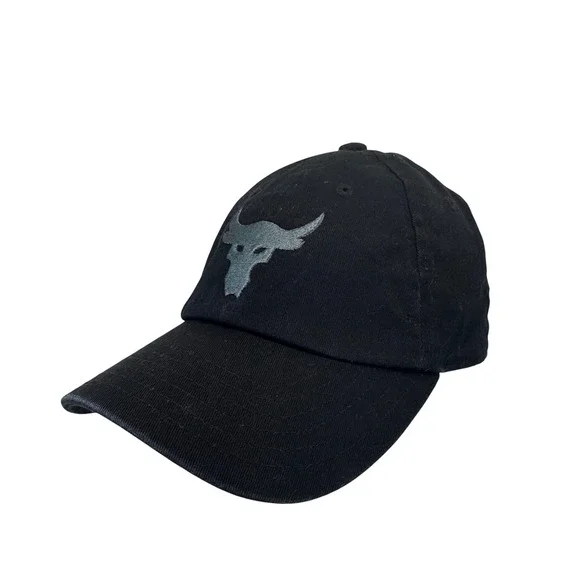Under Armour Project Rock‎ Youth Hat Brahma Bull Logo Cotton Black OSFM Kids Cap