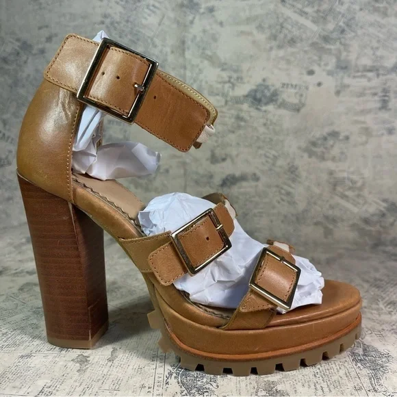 JJ Heitor Leather Platform Pumps Made in Portugal Block Heel Shoes