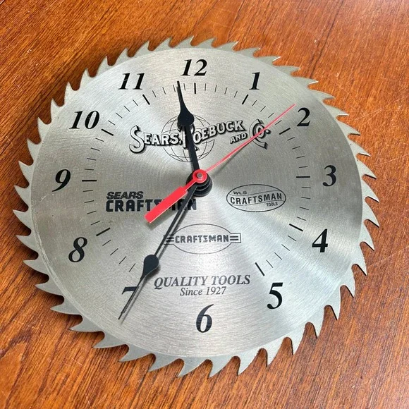 Craftsman Sears Roebuck Saw Blade Wall Clock Metal Industrial 10