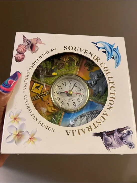 Multicolor Australian Souvenir Wall Clock - Animal Panel Design