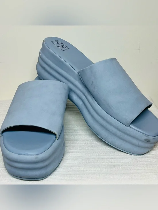 NOBO Light Blue Platform Slide Sandals