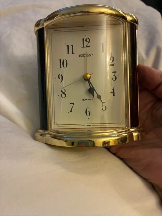 Seiko Gold and Black Desk Clock vintage