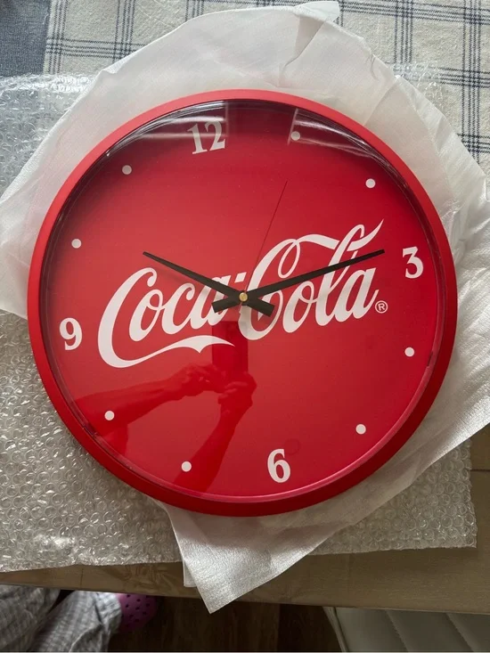 Coca Cola Red Logo Wall Clock with White Accents