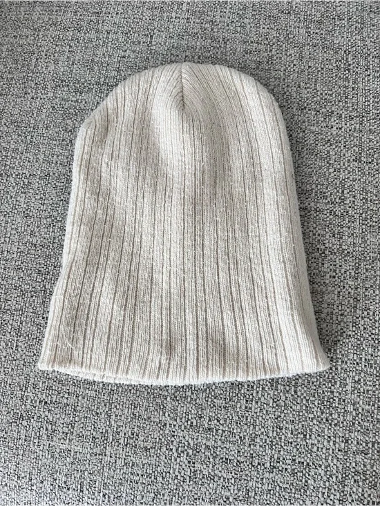 Wild Fable Beanie Toque Adult One Size Ivory Embroidered Knit Polyester