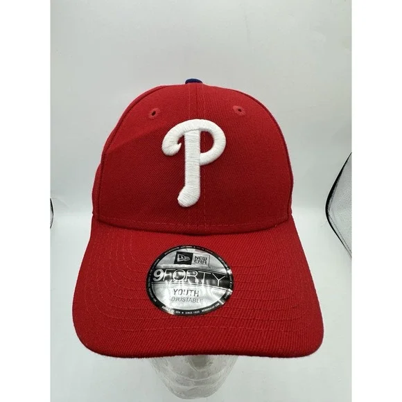 New Era Philadelphia Phillies Youth 9FORTY Red Adjustable MLB Hat Cap NWT