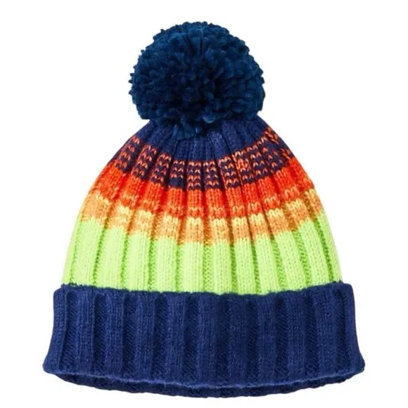 NEW Cat & Jack Baby Ombre Blue Neon Green Orange Beanie 12-24M