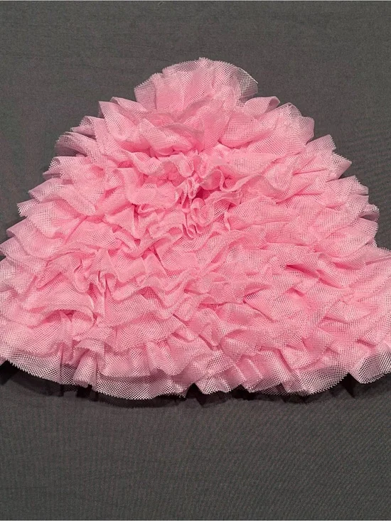 Janie and Jack Pink Tulle Ruffle Swim Cap Hat