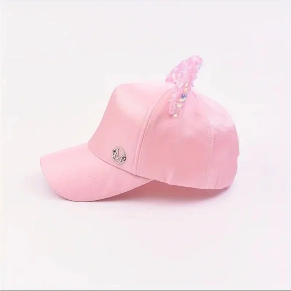 Pink Minnie Mouse Sequin Ears Baseball Cap Kawaii Cute Hat NWT
