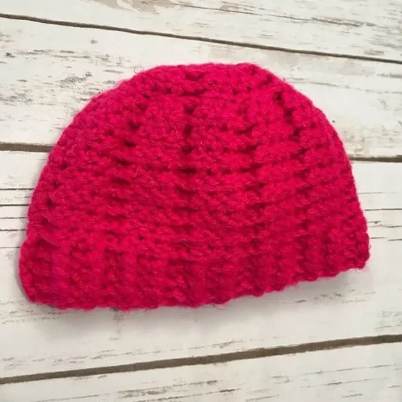 D Hand Crocheted‎ Little Girl Hat Winter Snow Warm