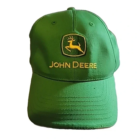 John Deere Hat/Bowed Logo Frame/ Hologram preowned Embr Company Promo On Back