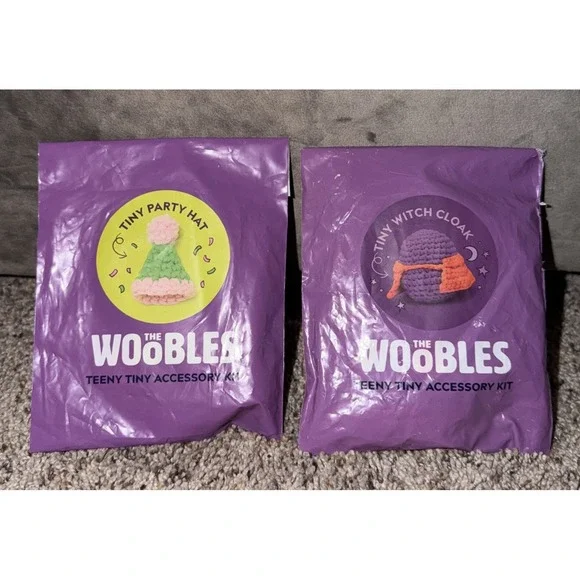 The Wobbles Lot of 2.  Teeny Tiny Accessory Kit Tiny Witch Cloak, Tiny Party Hat