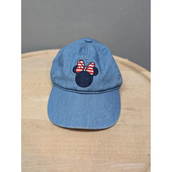 Disney Minnie Mouse Hat Cap Strap Back Embroidered‎ Bow Youth Girls