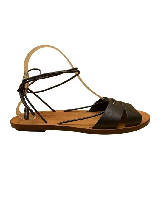 Polo Ralph Lauren Women's Black Leather Strappy Sandals Size 7.5