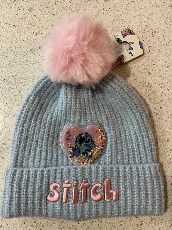 Disney Lilo & Stitch Stitch Kids PomPom Beanie Hat Size M/L Primark