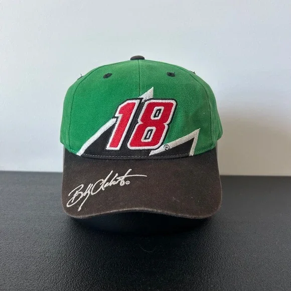 Vintage‎ 90s Bobby Labonte Hat Cap Snap Back Adjustable YOUTH Green Black Nascar