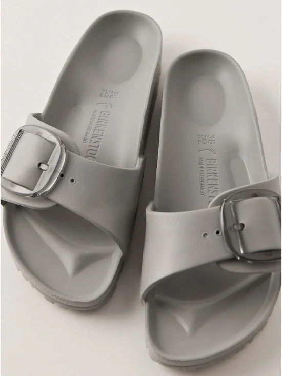 Birkenstock Single-Buckle Slide Sandals in Light blueish Gray