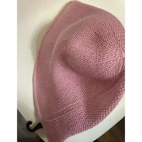 Zara Kids Girls Knit Lightweight Cotton Blend Bucket Hat Pink Size 10-14 NWT