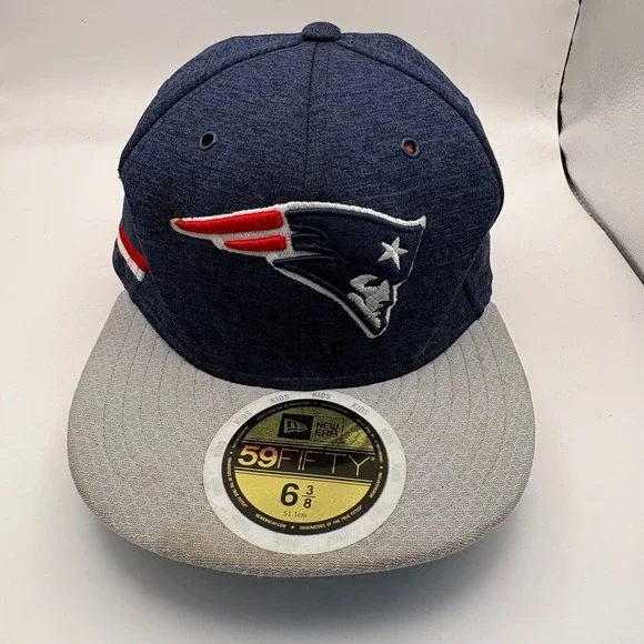 New Era 59FIFTY Kids New England Patriots Baseball Cap‎ NFL 6 3/8 Navy Heather