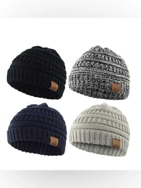 Knit Beanie Hat Set