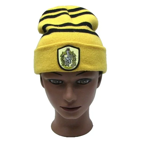 Harry‎ Potter Hufflepuff Crest Gold Black Stripe Beanie Ski Cap Hat