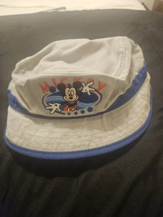 Authentic Disney Beige Bucket Hat with Navy Trim