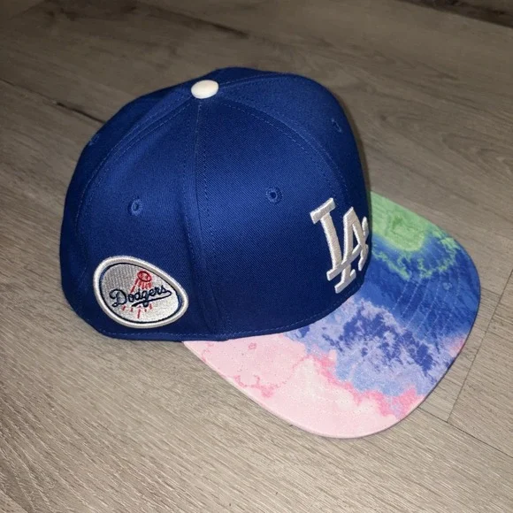 Pro Standard Los Angeles Dodgers MLB Watercolor Tie Dye SnapBack Hat Cap Blue