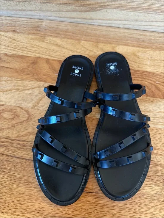 Shade & Shore Black Slip On Sandals. Women's Size 8. Never Worn.