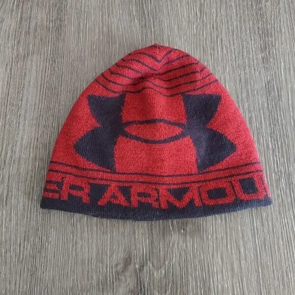 Under Armour Red and Black Beanie