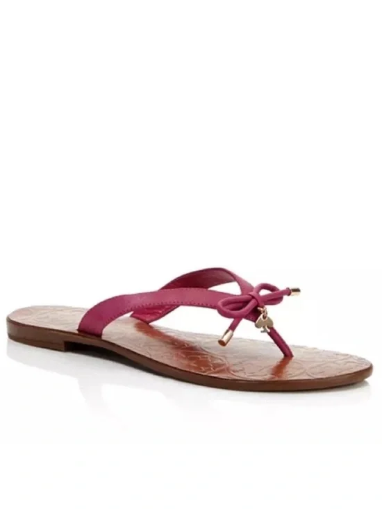 Kate Spade Charles Pink Leather Flip Flop Thong sandals size 10