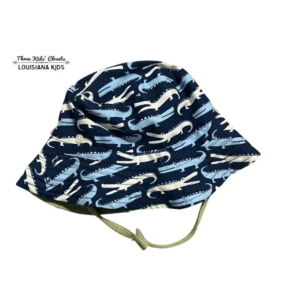 Mud Pie TODDLER Blue Alligator Print Bucket Sun Hat