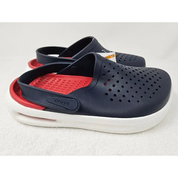 Crocs InMotion Clogs Red/Navy/White, 209964, Men's 5/Women's 7, New w/Blemish