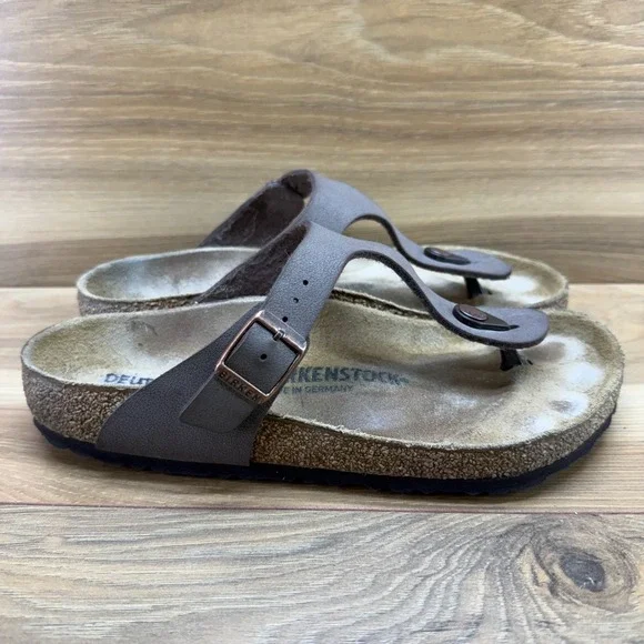 Birkenstock Gizeh Sandals Womens 7 W EU 38 Brown Birko Thong Travel Vacation