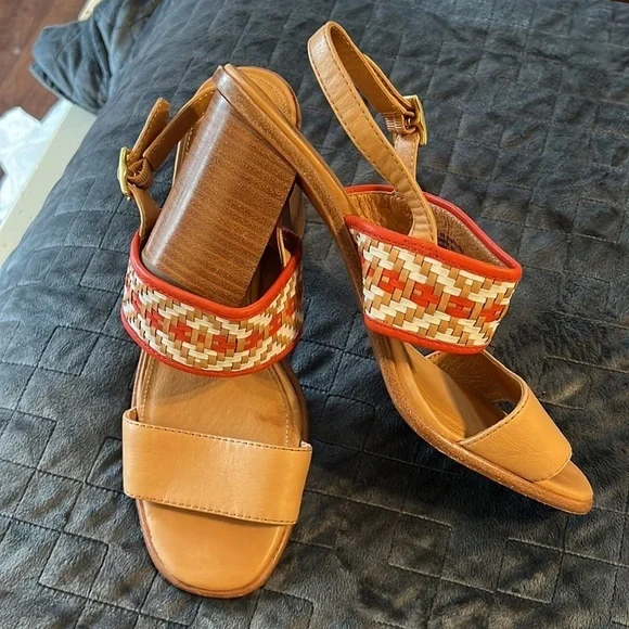 FRYE‎ Amy Block Heel SlingBack Strap Sandals