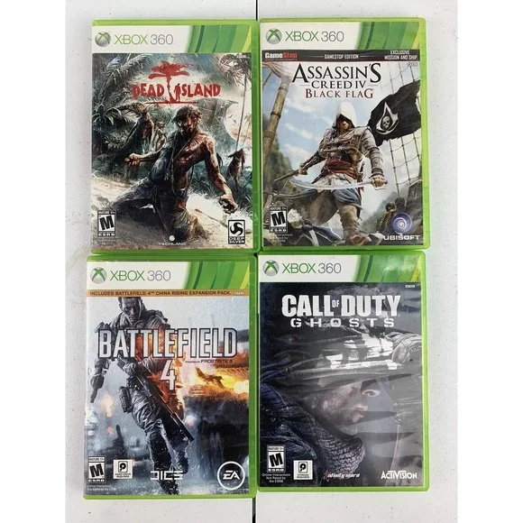 4 XBOX 360 Assorted FPS And Fighting‎ Games Dead Island Battlefield 4 ETC