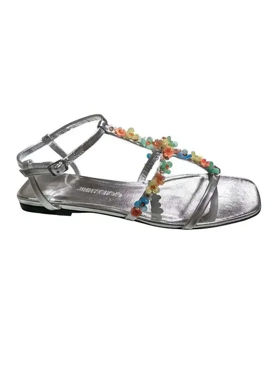 Jimmy Choo Daisy Leather Sandals(PLEASE REQUEST YOUR SIZE BEFORE PURCHASING)