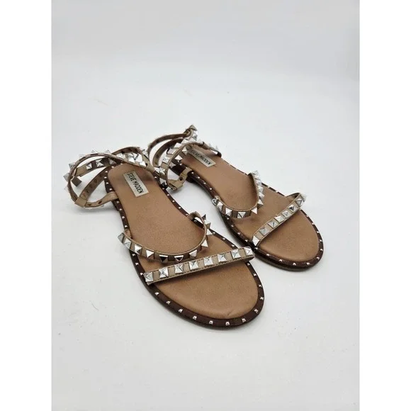 Steve Madden Travel Gladiator Sandals, Tan, Women's 7.5 M READ