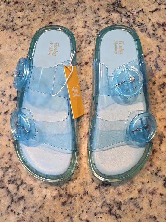 Women’s Light Blue Jelly Slide Sandals