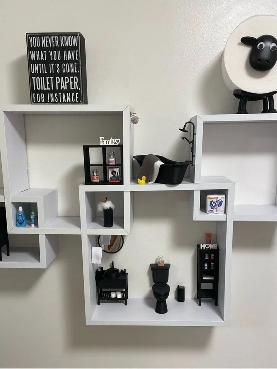 Minimalist White Wall Shelf Display - Modern Home Wall Decor