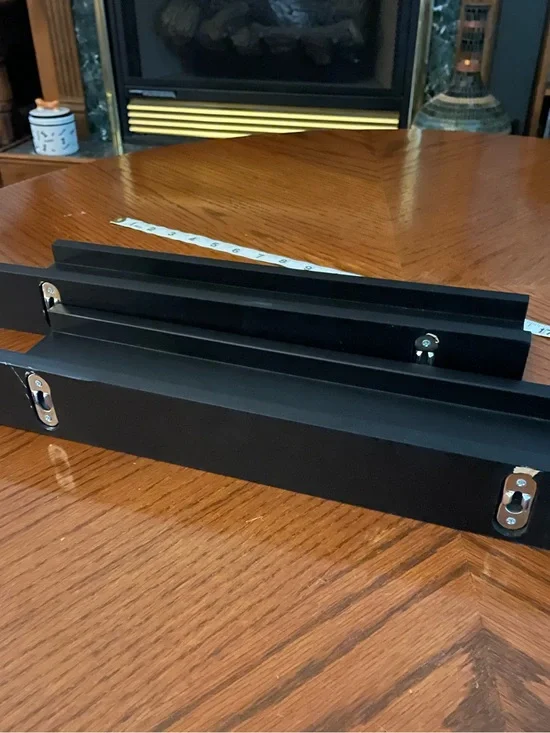 Pair of Black Wooden Shelves
