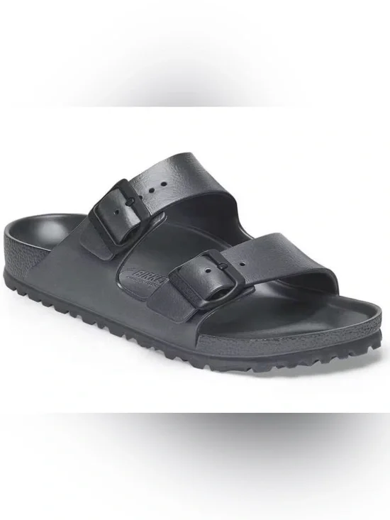 NWT Birkenstock Arizona EVA sandals in Metallic Anthracite.