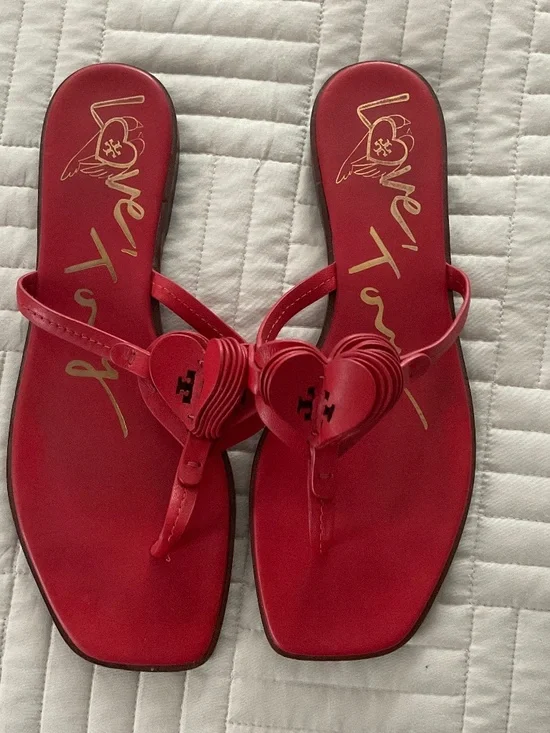 Tory Burch Heart Red Thong Sandal
