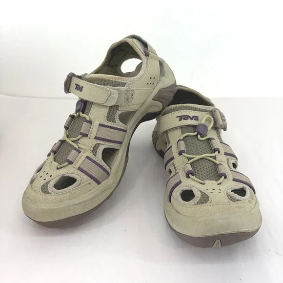 Teva Omnium W Womens 9 Pale Tapestry Hiking Sandals Closed Toe 6154 Hike Camp